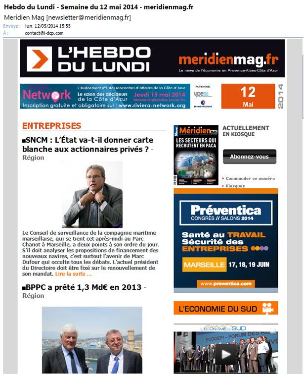 Meriden Mag - L'Hebdo du Lundi - Semaine du 12 mai 2014